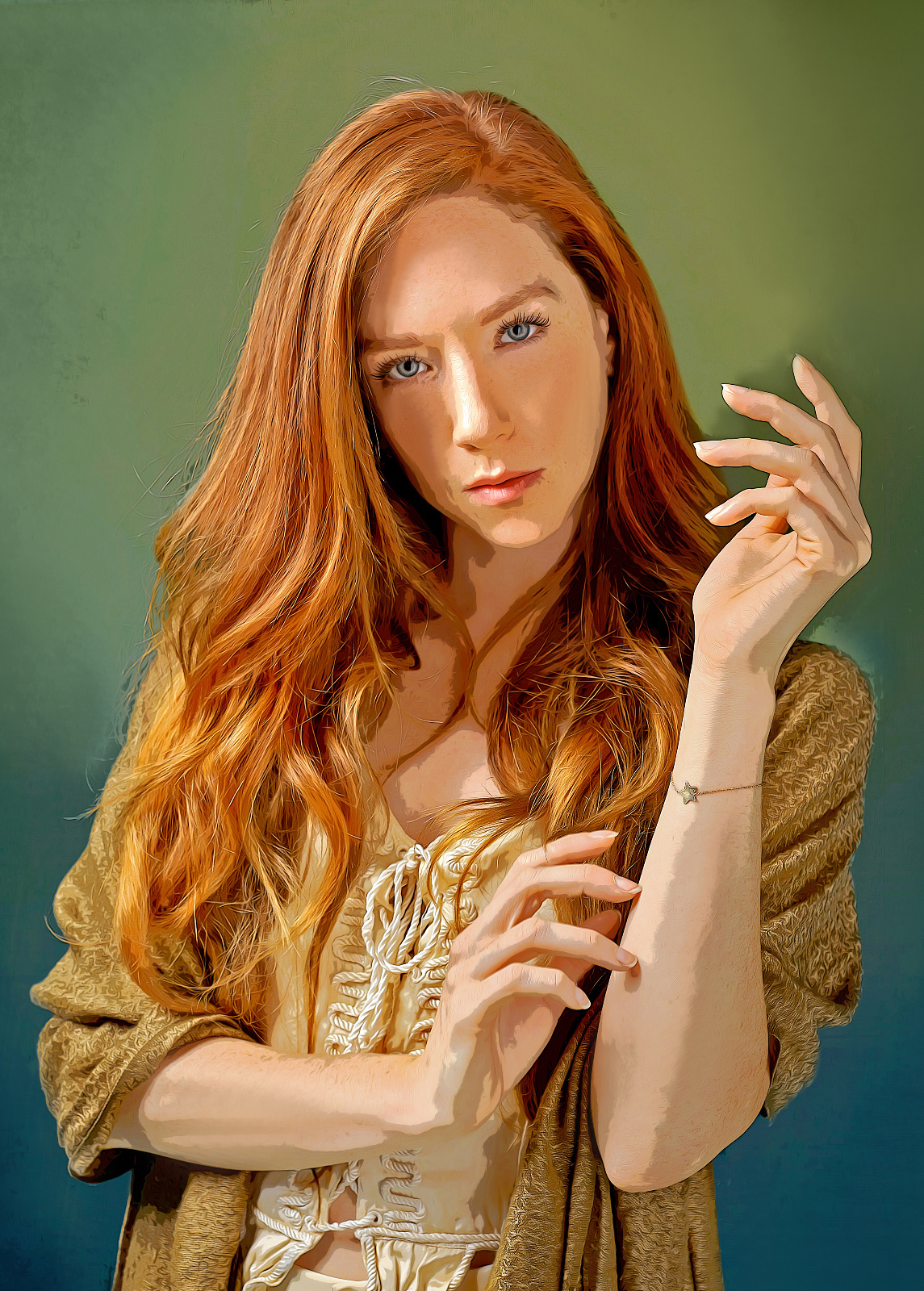 Имитация рисунка карандашем и холста маслом